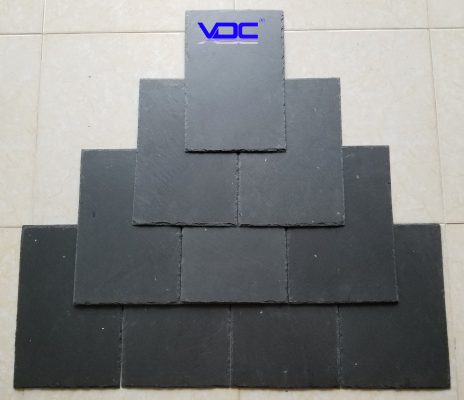 Đá lợp mái slate Lai Châu đen hình chữ nhật